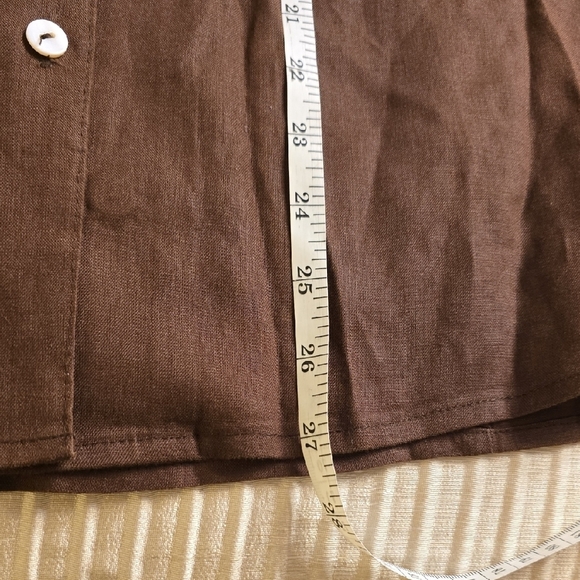 Allison Morgan Brown Linen Blouse - Picture 9 of 12
